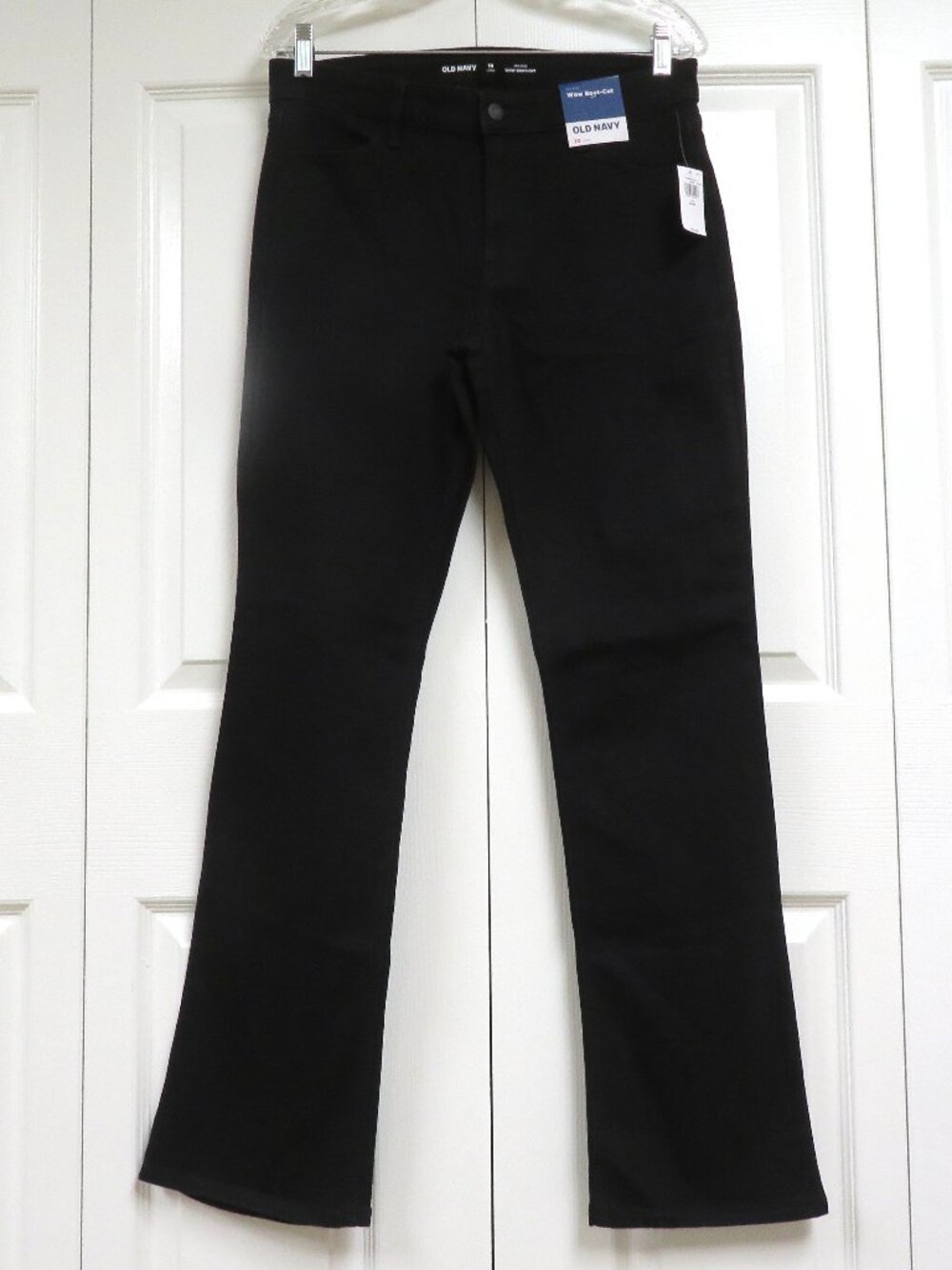 Old Navy 10 Long Wow Stretch Boot-Cut Jeans Black Solid